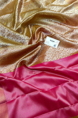 Peach Tissue Silk Banarasi Saree