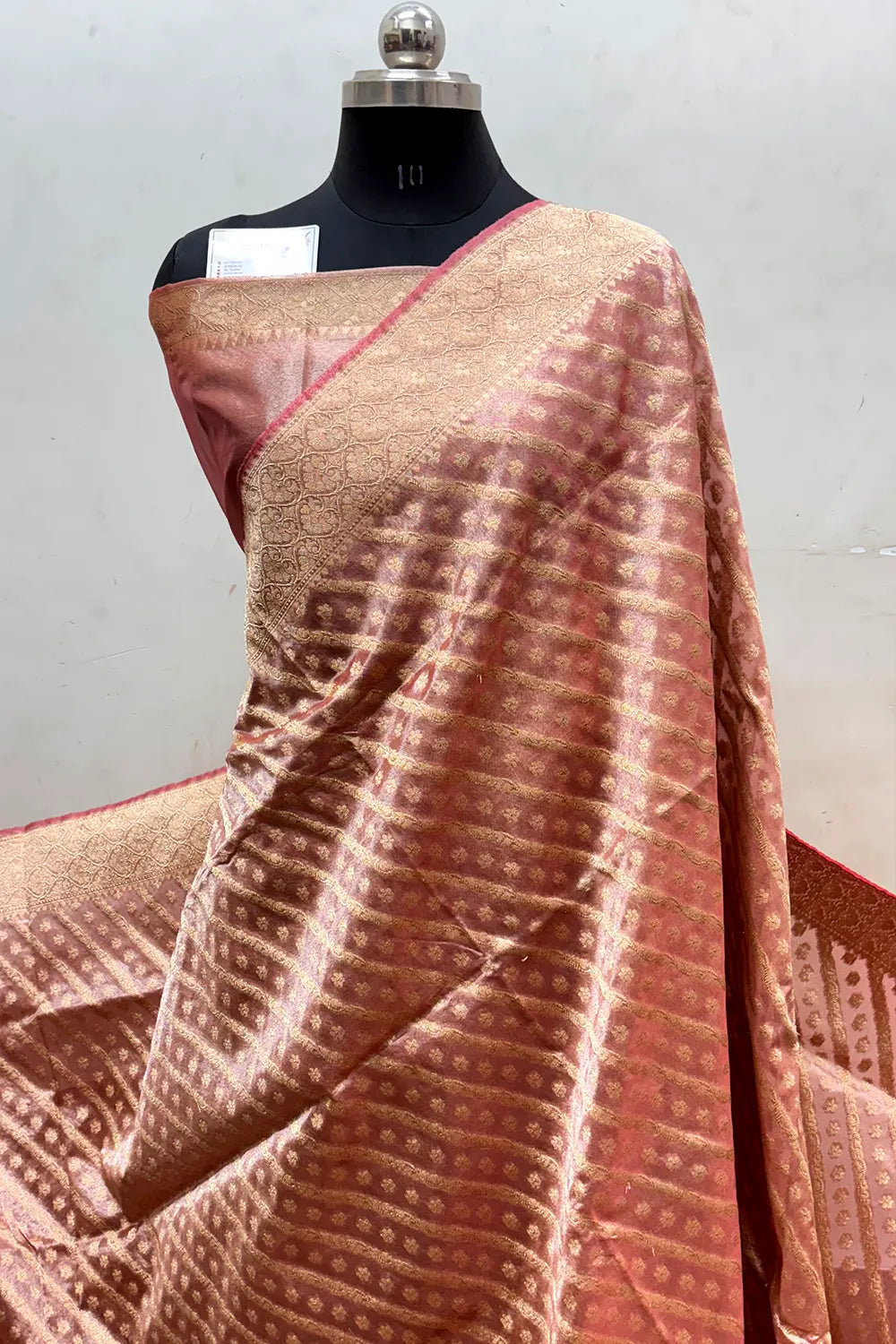 Peach Tissue Silk Banarasi Saree