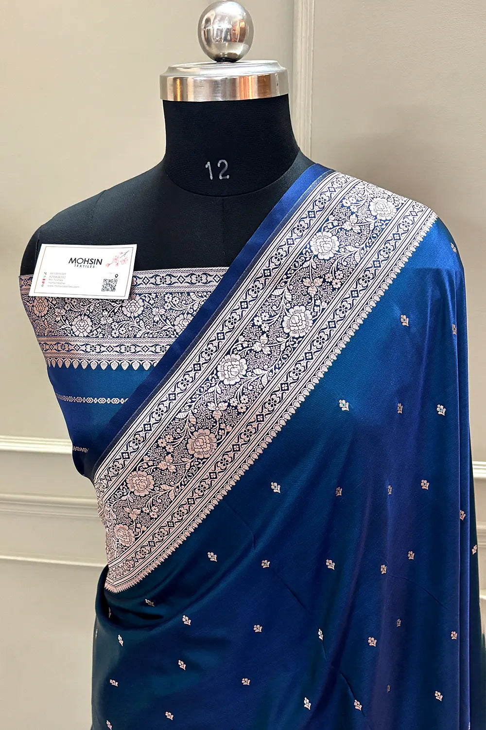 Peacock Blue Zari Katan Silk Banarasi Saree