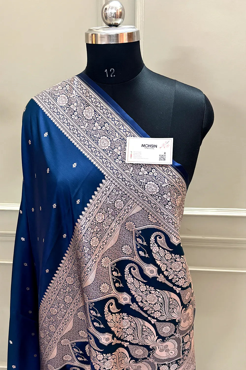Peacock Blue Zari Katan Silk Banarasi Saree