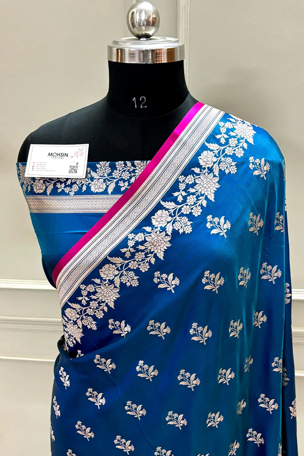 Peacock Blue Zari Katan Silk Banarasi Saree