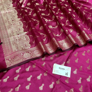 Pink Assi Ghat Aarti Semi Katan Silk Banarasi Suit