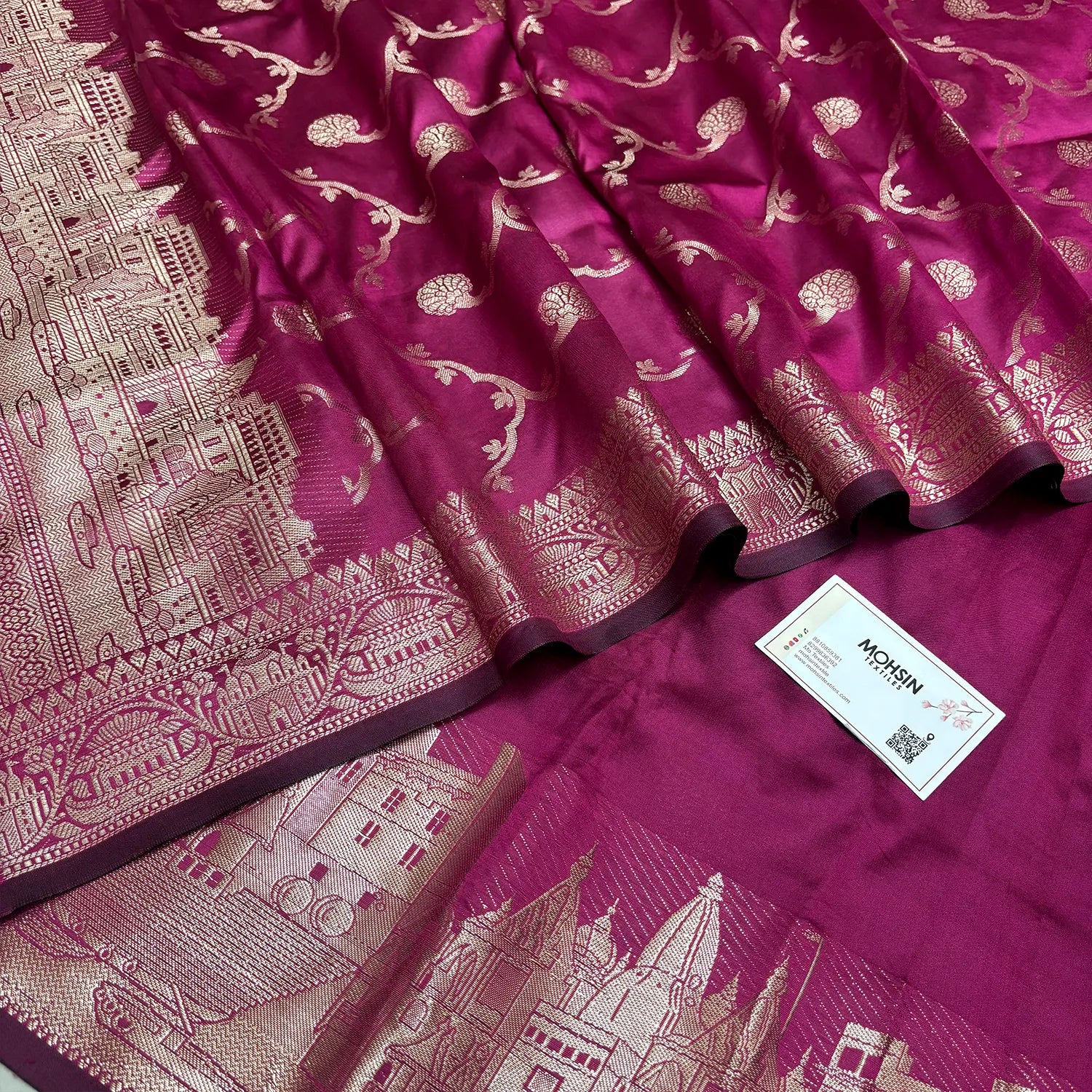 Pink Assi Ghat Plain Semi Katan Silk Banarasi Suit