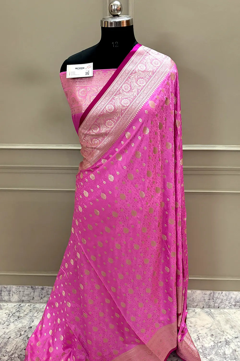 Pink Chunni Munni Katan Silk Banarasi Saree