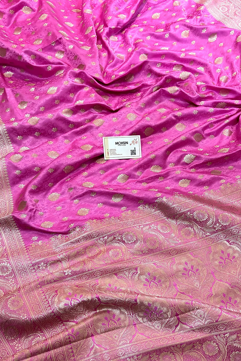 Pink Chunni Munni Katan Silk Banarasi Saree