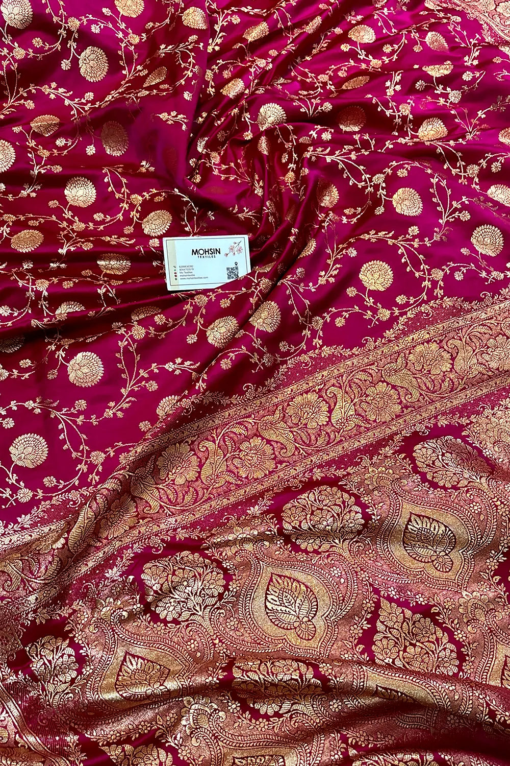 Pink Suhani Jaal Katan Mashru Silk Banarasi Saree