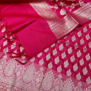 Pink Dracula Buta Banarasi Silk Suit