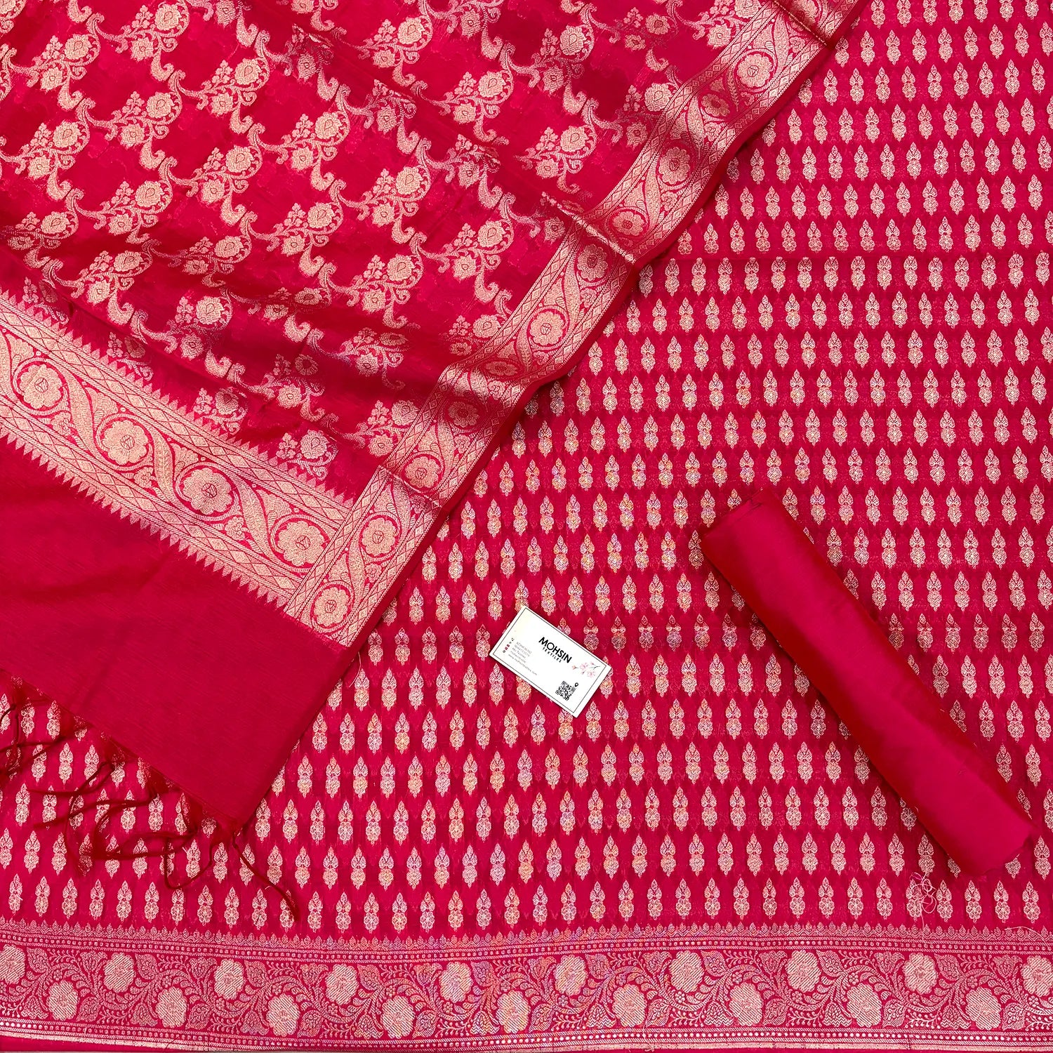 Pink Dracula Buti Banarasi Silk Suit