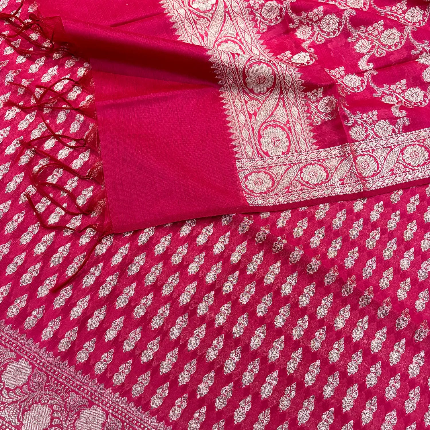 Pink Dracula Buti Banarasi Silk Suit