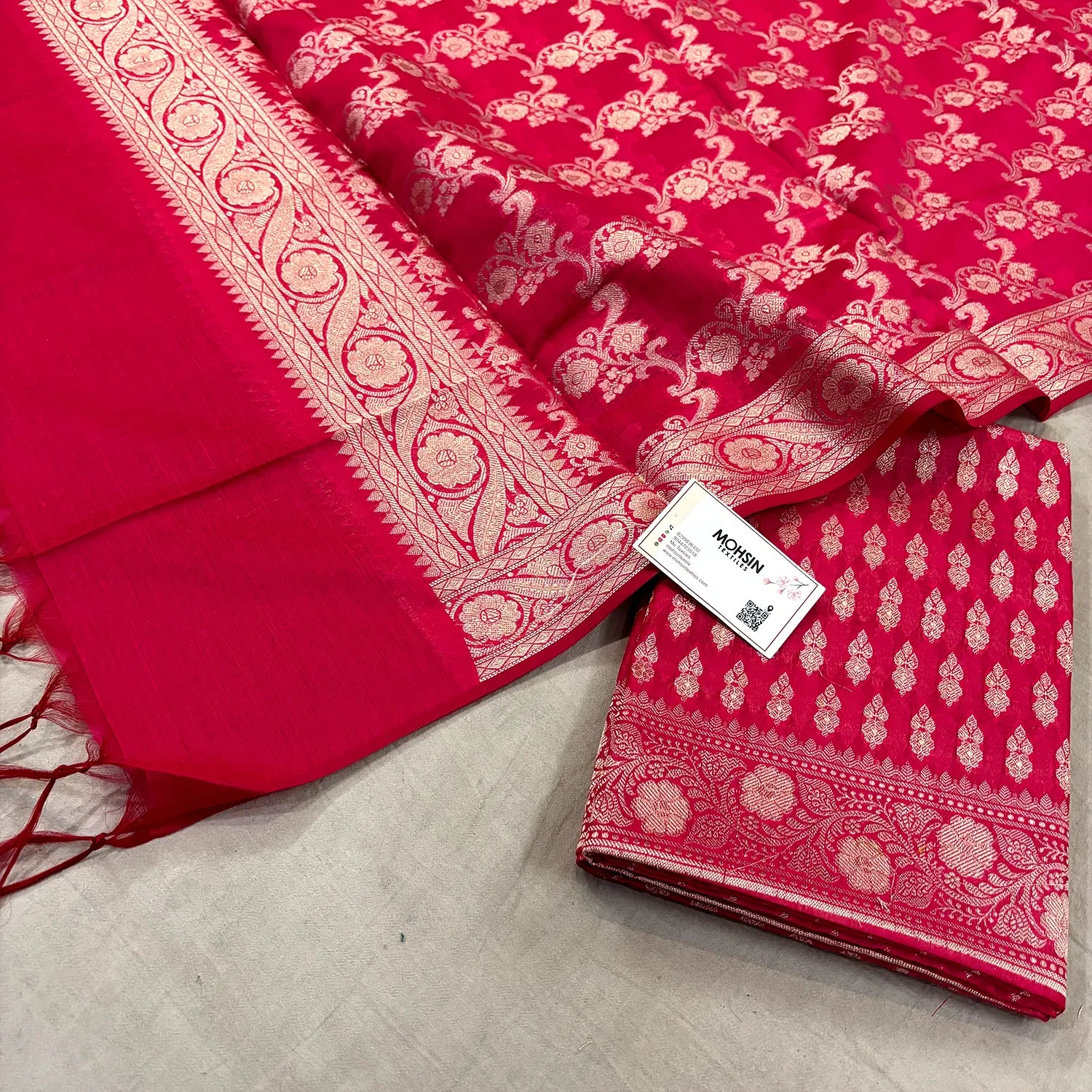 Pink Dracula Buti Banarasi Silk Suit