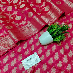 Pink Dracula Paisley Banarasi Silk Suit