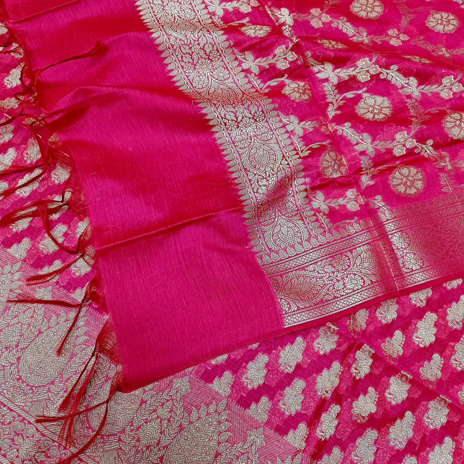 Pink Dracula Paisley Banarasi Silk Suit