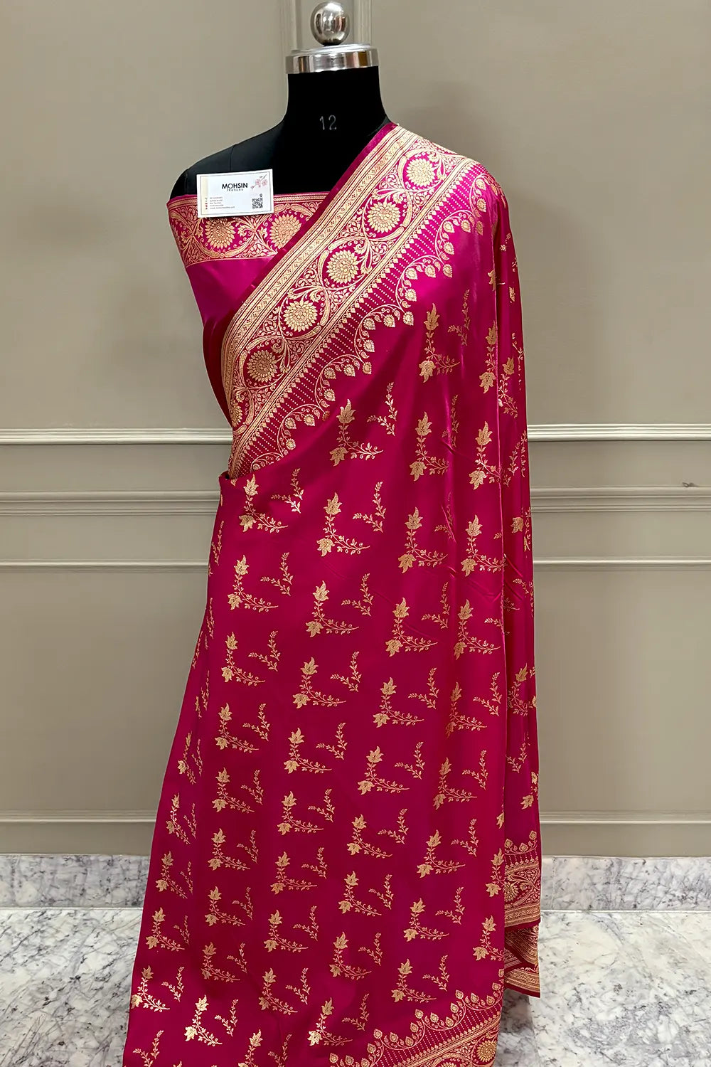 Pink Floranza Katan Silk Banarasi Saree