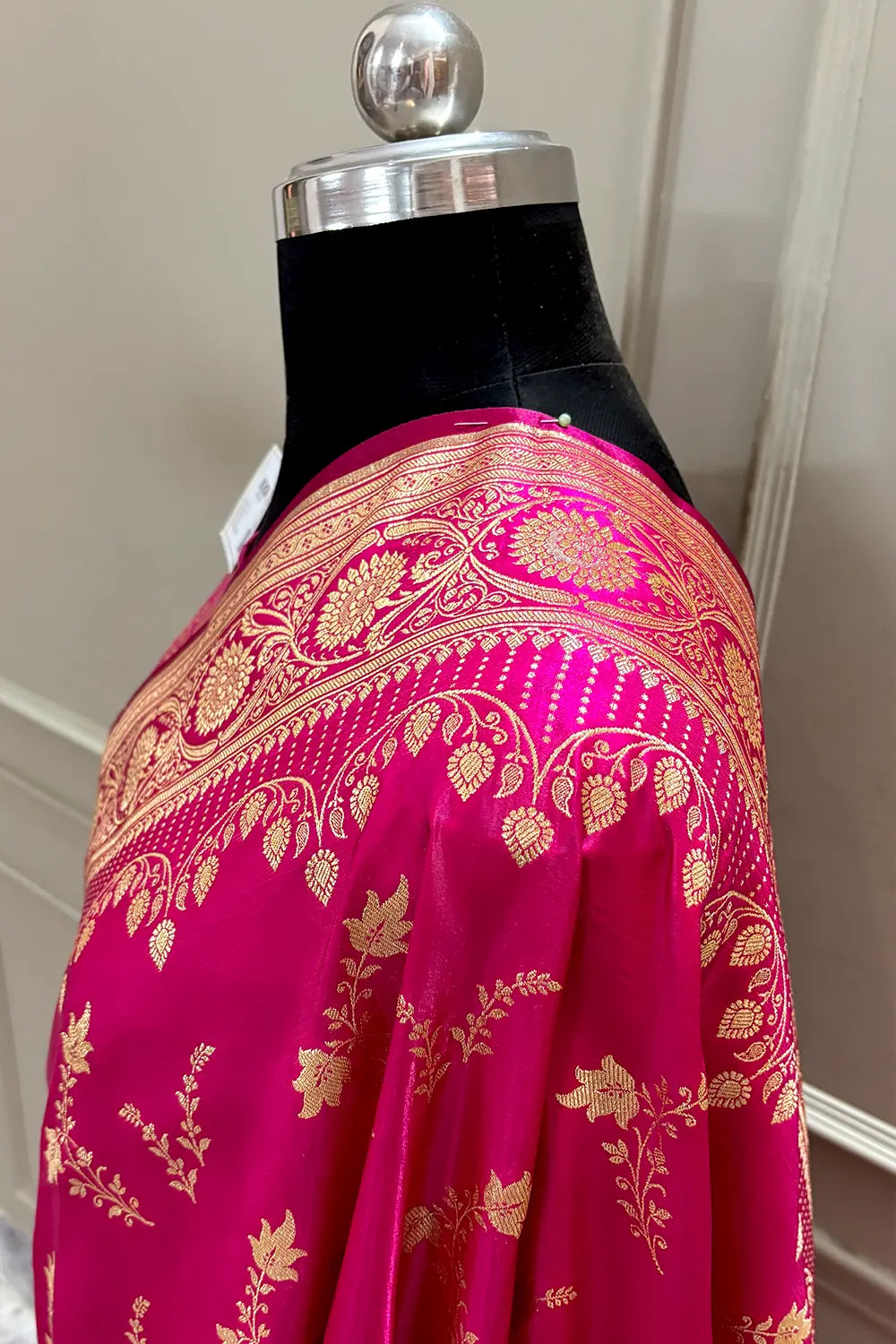 Pink Floranza Katan Silk Banarasi Saree