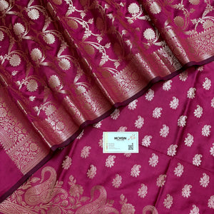 Pink Godzilla Semi Katan Silk Banarasi Suit