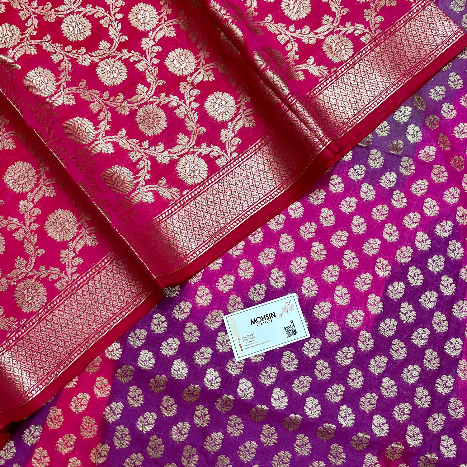 Pink Guldaan Fool Rangkaat Katan Silk Banarasi Suit