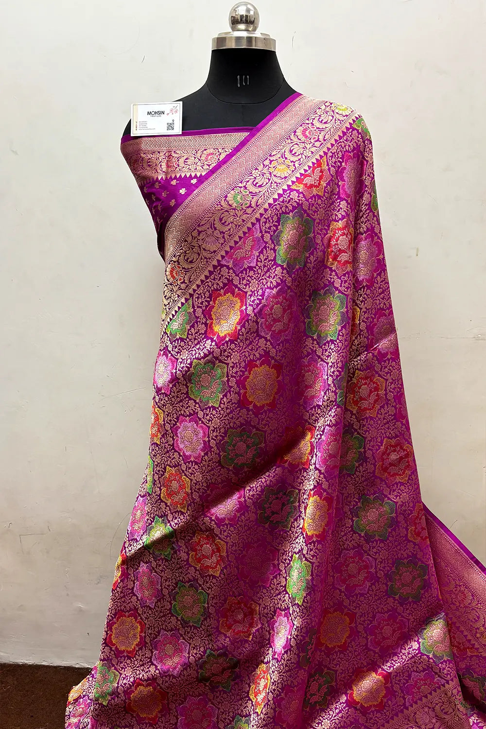 Pink Handloom Pure Katan Silk Banarasi Saree