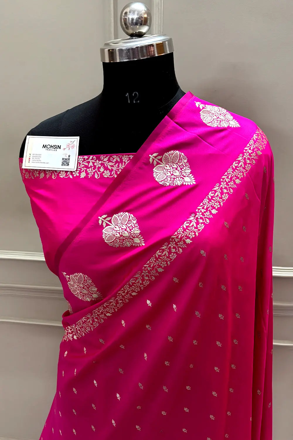 Pink Hukum Buti Katan Silk Banarasi Saree