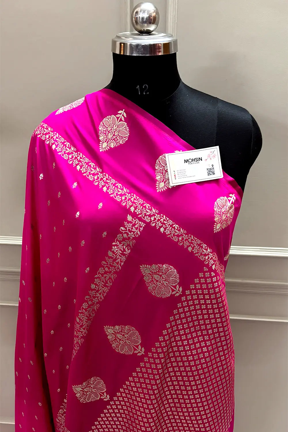 Pink Hukum Buti Katan Silk Banarasi Saree