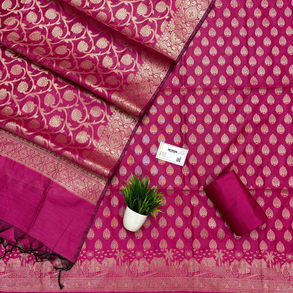 Pink Kashi Sunrise Banarasi Silk Suit