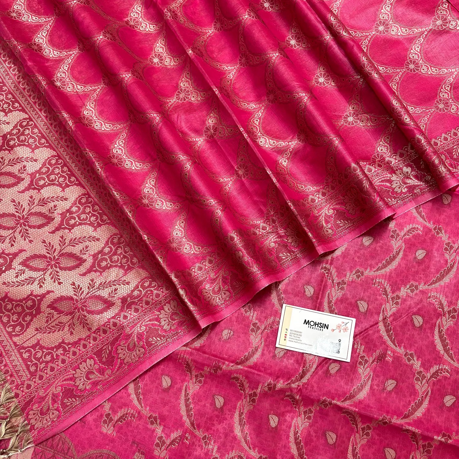 Pink Namo Ghat Cotton Silk Banarasi Suit