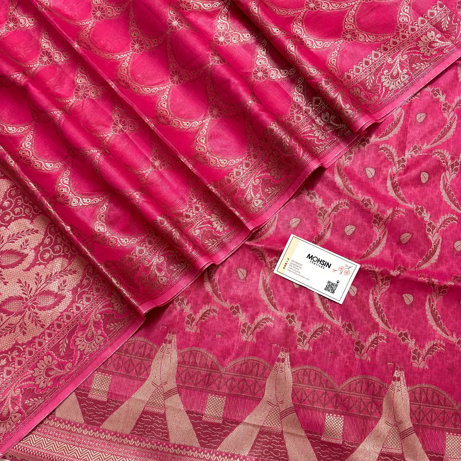 Pink Namo Ghat Cotton Silk Banarasi Suit