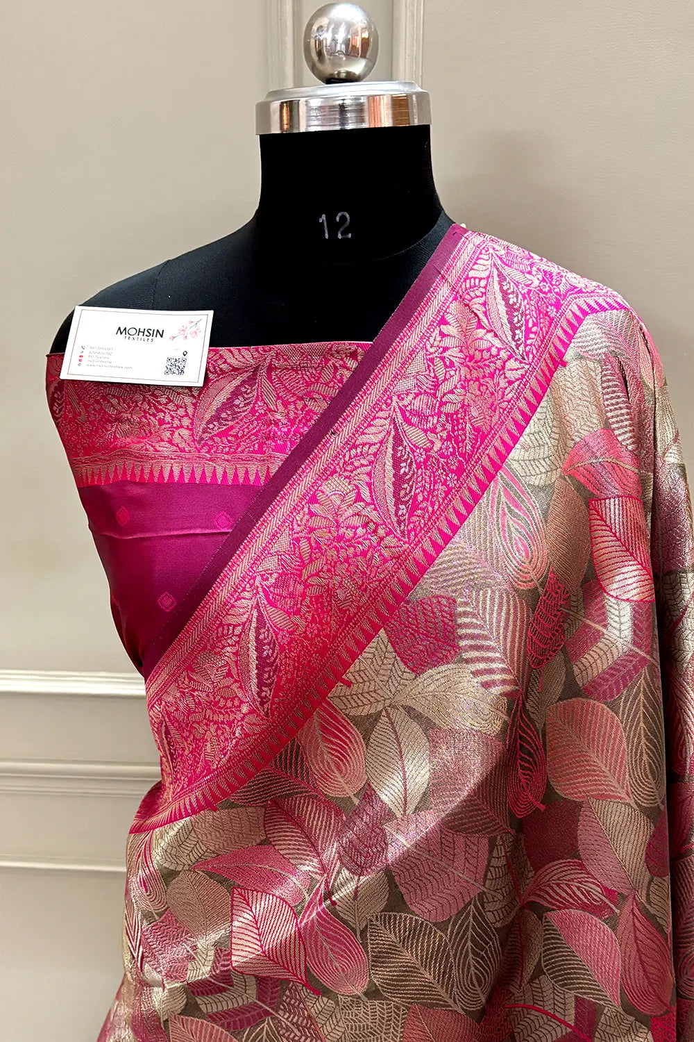 Pink Pashmina Tissue Silk Banarasi Saree