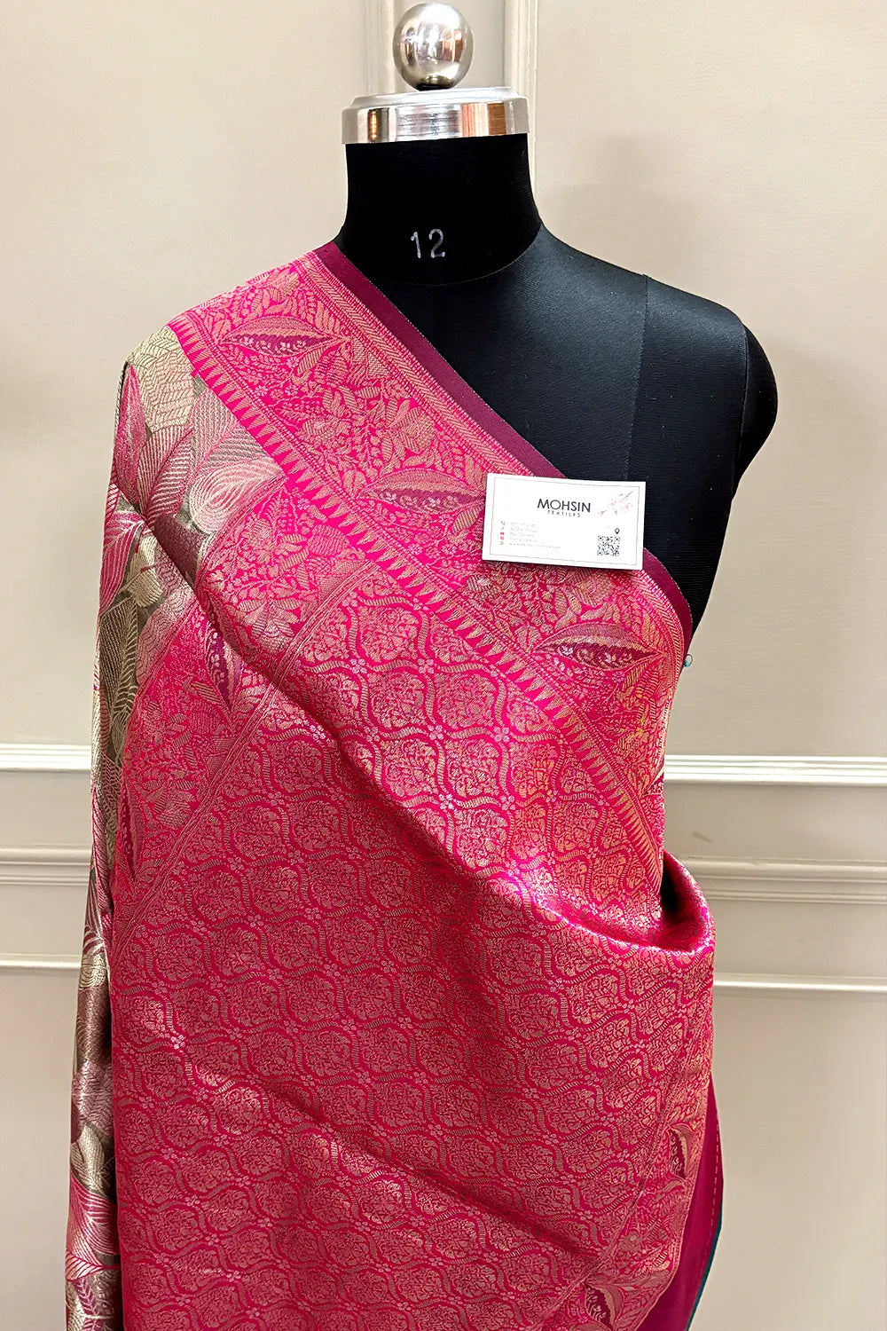 Pink Pashmina Tissue Silk Banarasi Saree