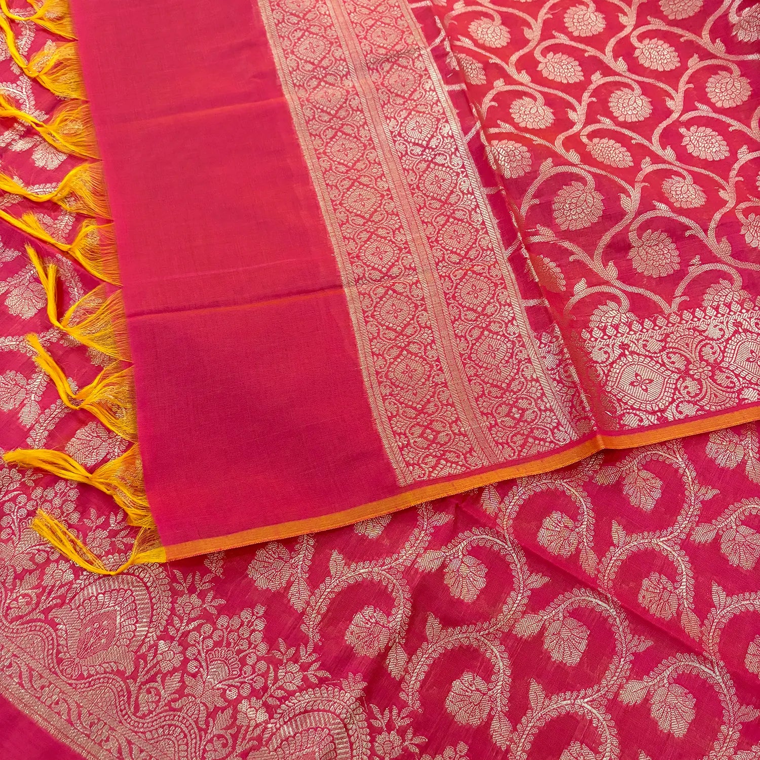 Pink Persian Jaal Banarasi Silk Suit