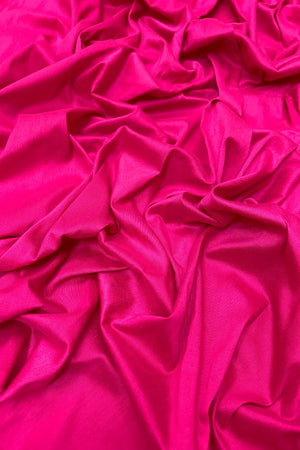 Pink Plain Cotton Silk Banarasi Fabric