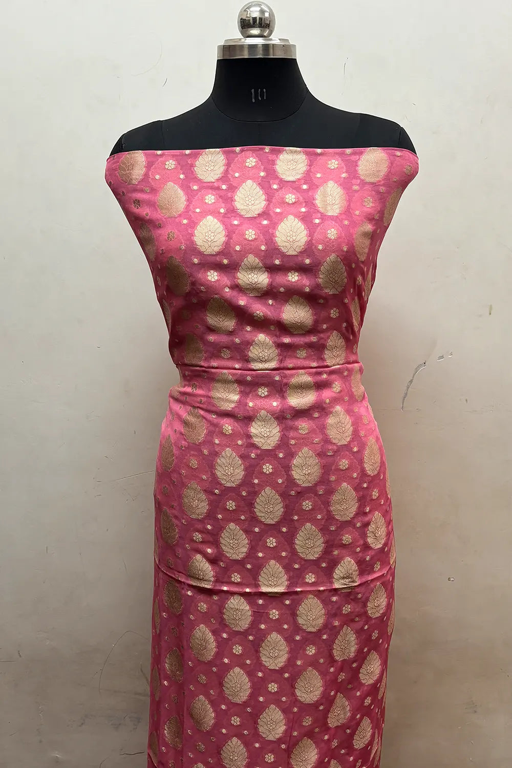 Pink Pure Viscose Georgette Banarasi Suit