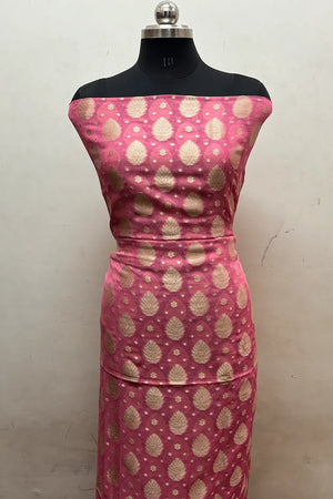 Pink Pure Viscose Georgette Banarasi Suit