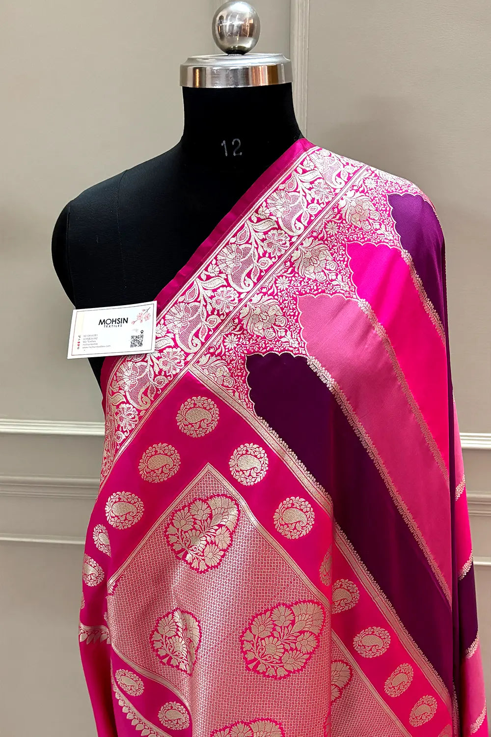 Pink Purple Rangkaat Katan Silk Banarasi Saree