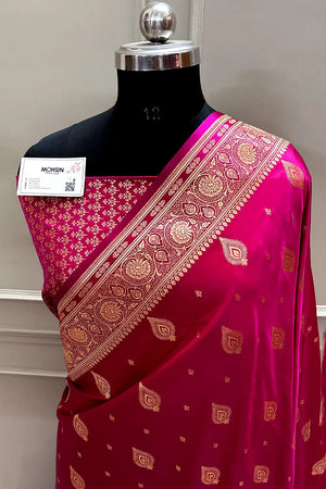 Pink Queen Buti Katan Silk Banarasi Saree