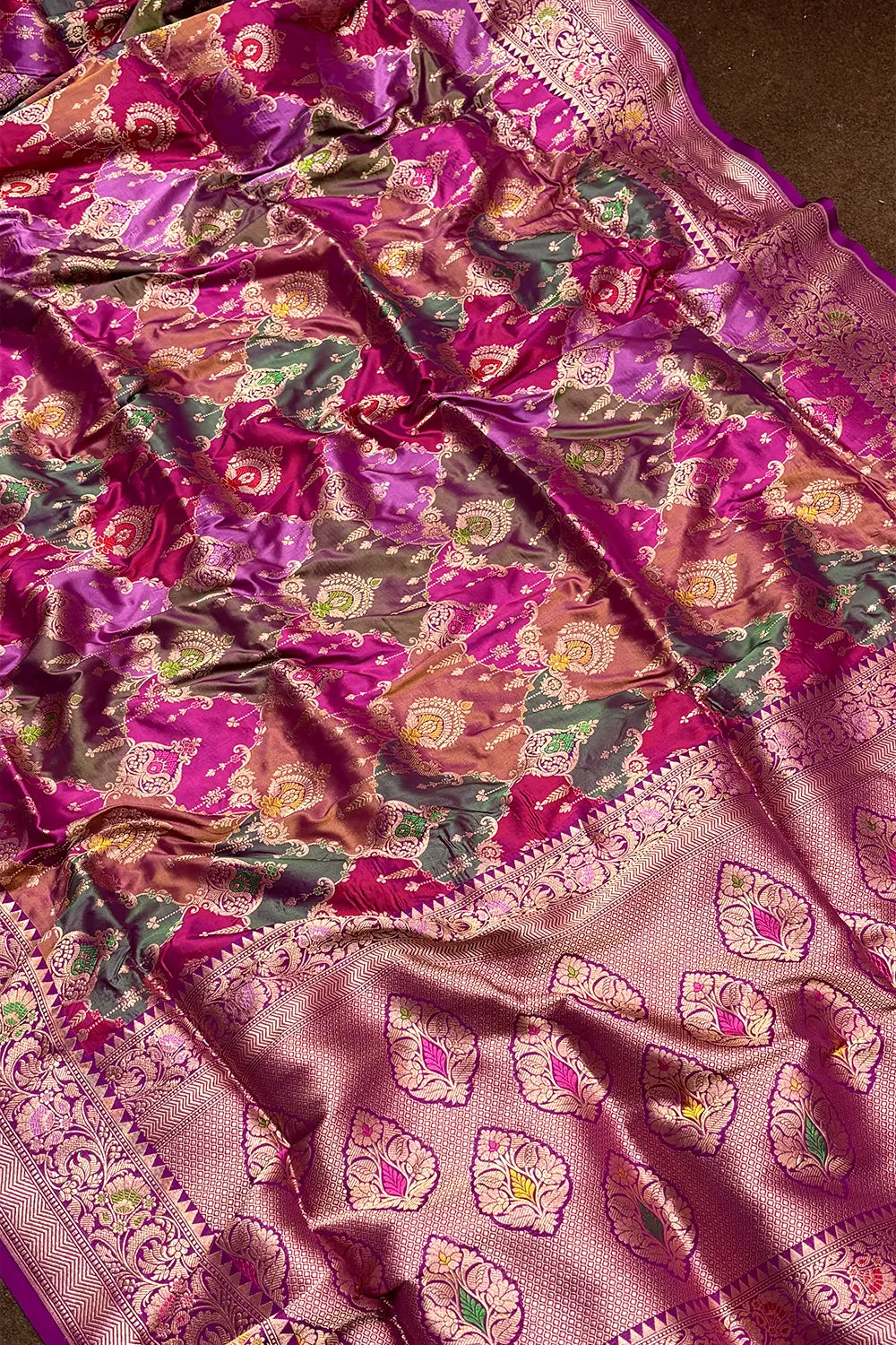 Pink Rangkaat Handloom Pure Katan Silk Banarasi Saree