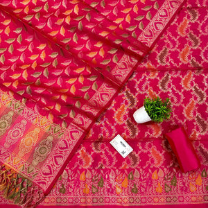Pink Resham Banarasi Silk Suit
