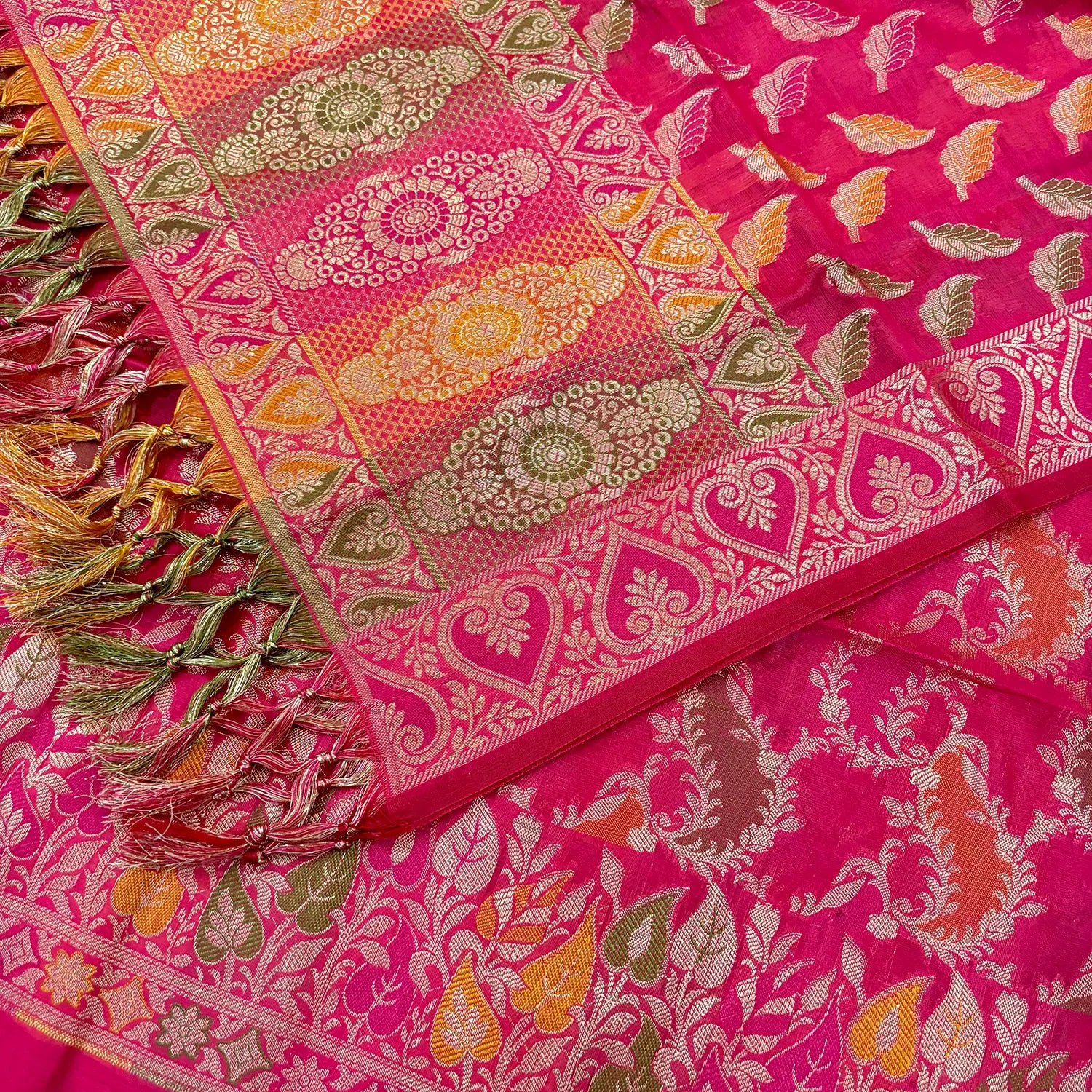 Pink Resham Banarasi Silk Suit