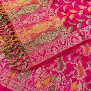 Pink Resham Banarasi Silk Suit