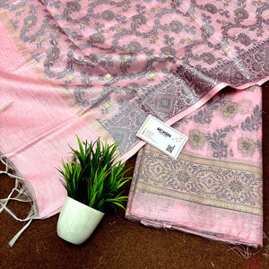Pink Resham Banarasi Silk Suit