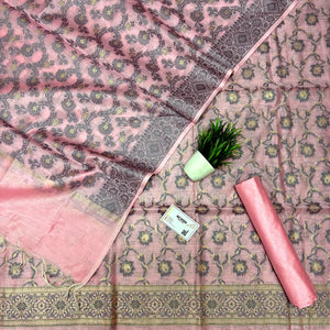 Pink Resham Banarasi Silk Suit