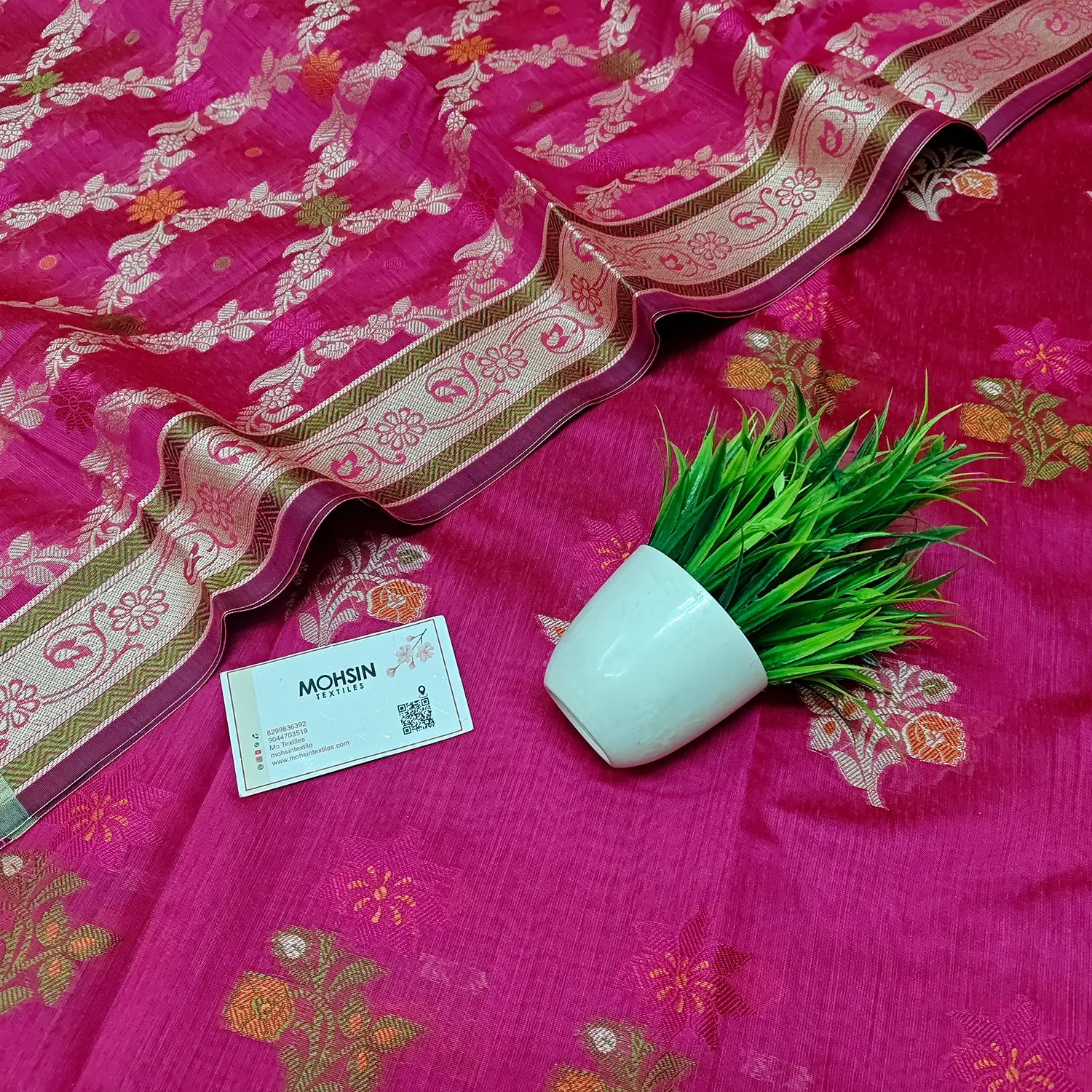 Pink Resham Banarasi Silk Suit