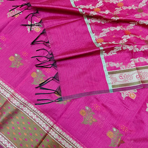 Pink Resham Banarasi Silk Suit