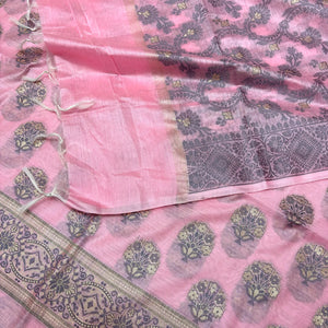 Pink Resham Banarasi Silk Suit
