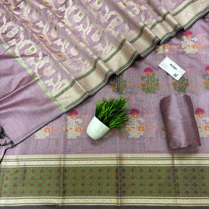 Pink Resham Banarasi Silk Suit