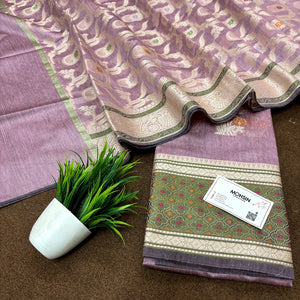 Pink Resham Banarasi Silk Suit