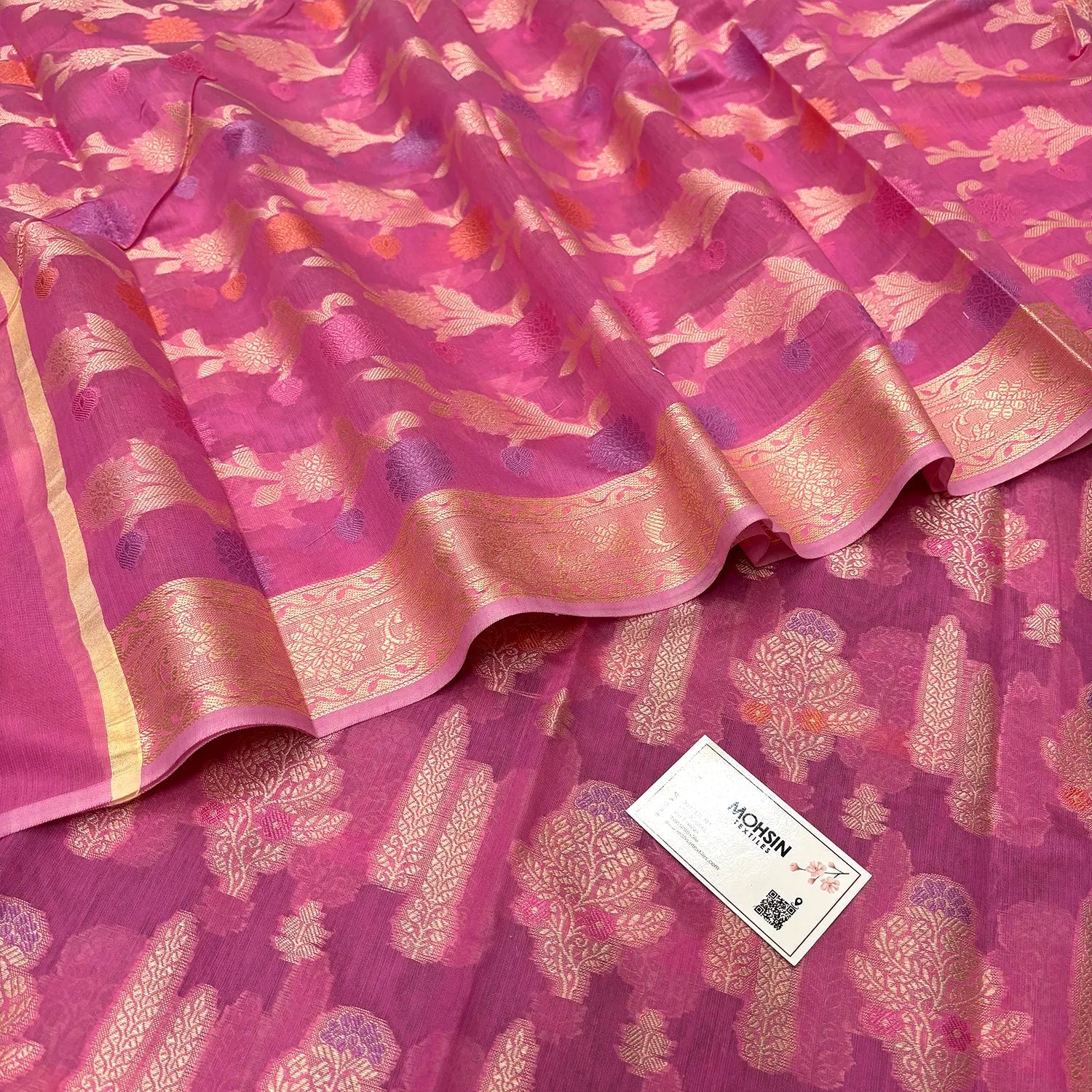 Pink Resham Banarasi Silk Suit