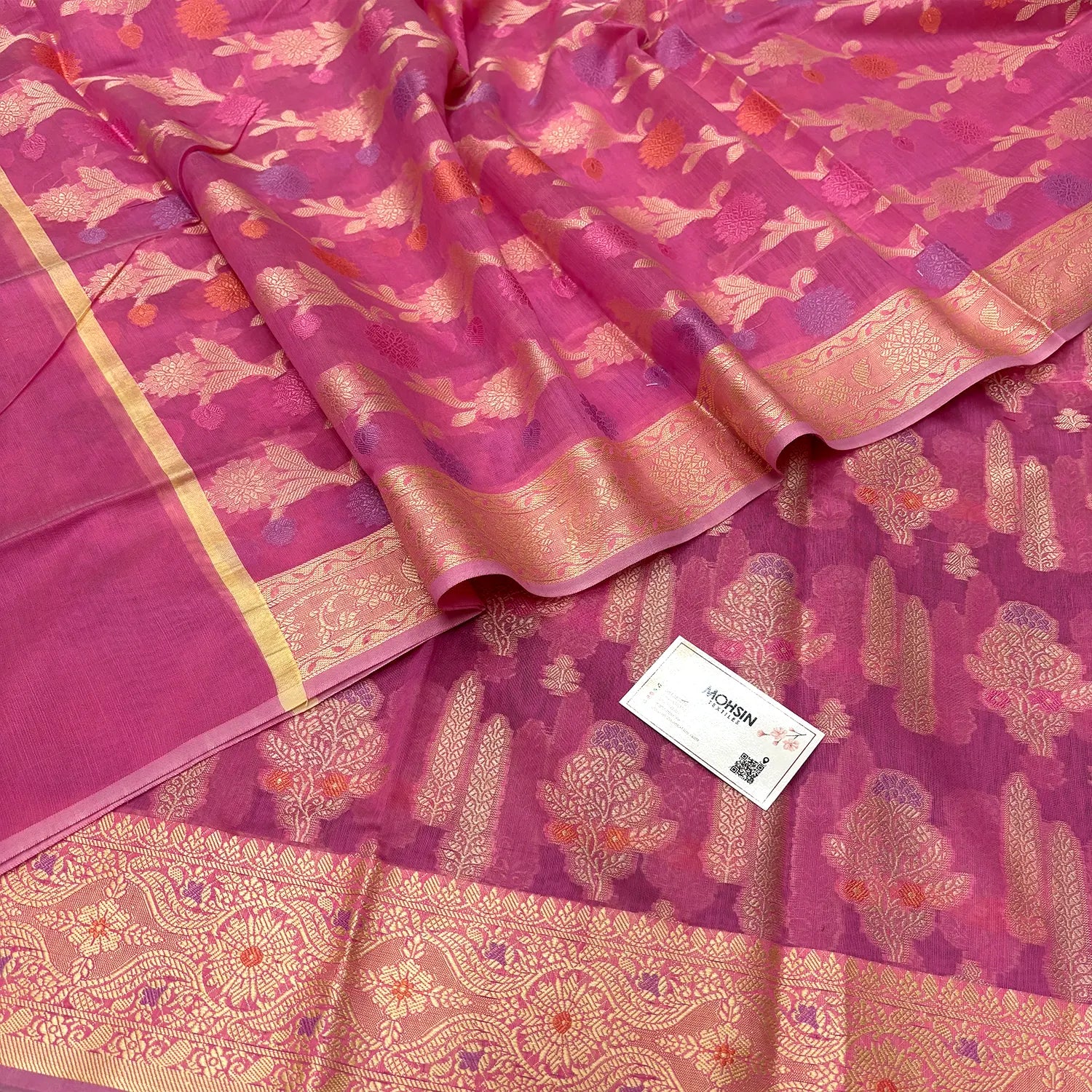 Pink Resham Banarasi Silk Suit