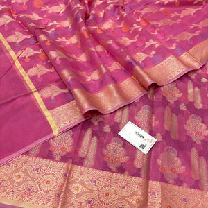Pink Resham Banarasi Silk Suit
