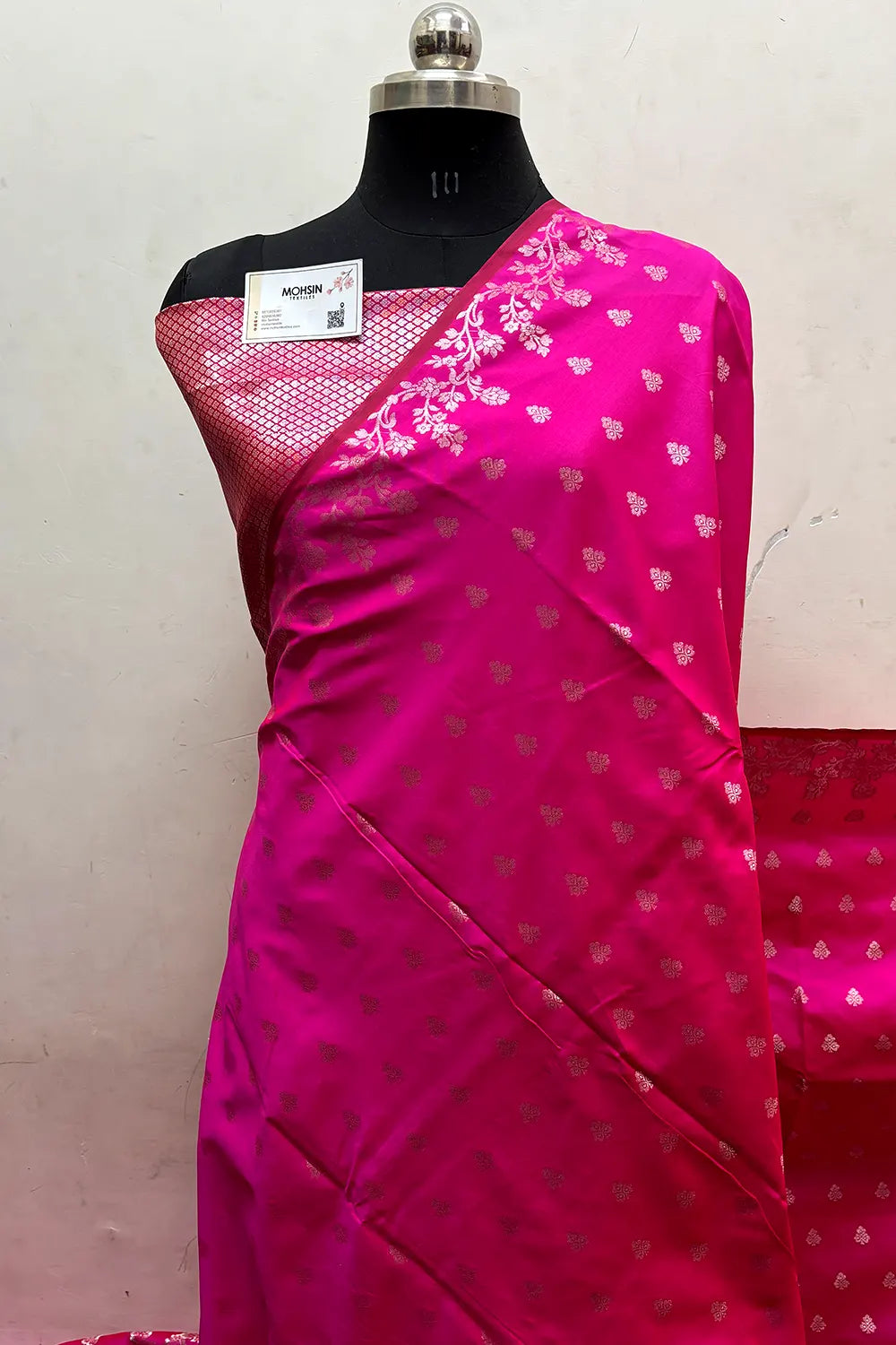 Pink Semi Katan Silk Banarasi Saree