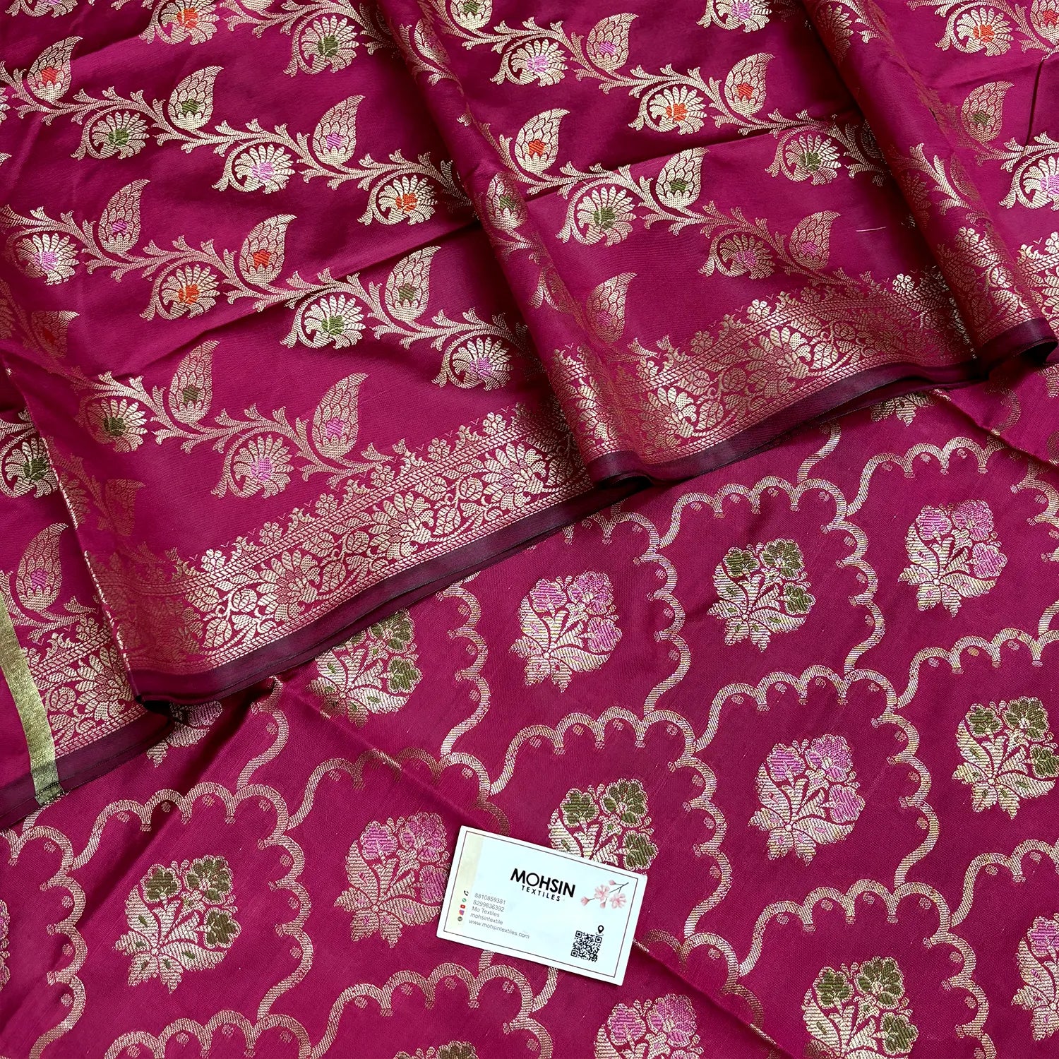 Pink Semi Katan Silk Banarasi Silk Suit